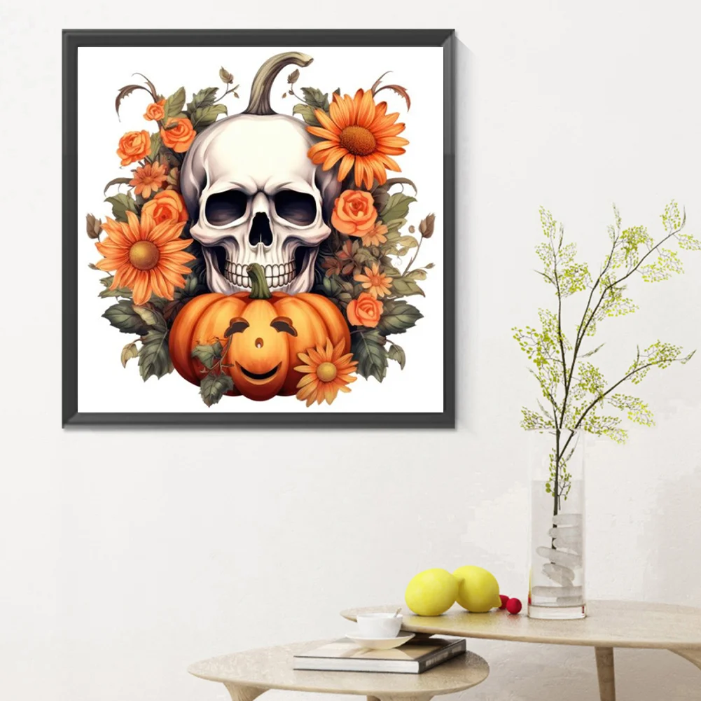 Diamond Painting - Full Round Drill - Pumpkin Skull(Canvas|30*30cm)