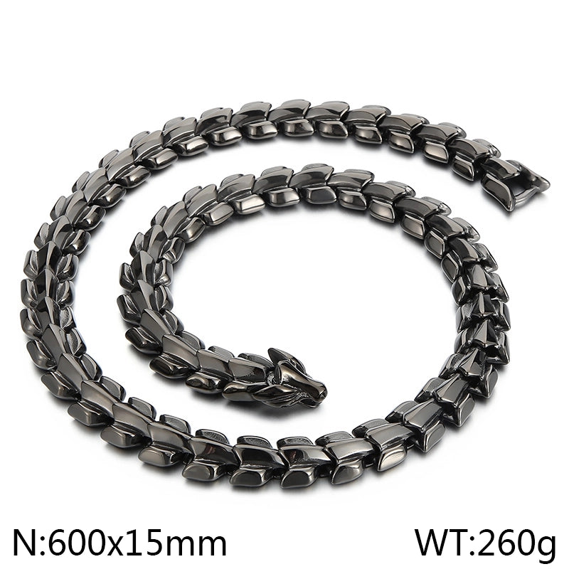 Hip-Hop Dragon 304 Stainless Steel 18K Gold Plated Men's Necklace