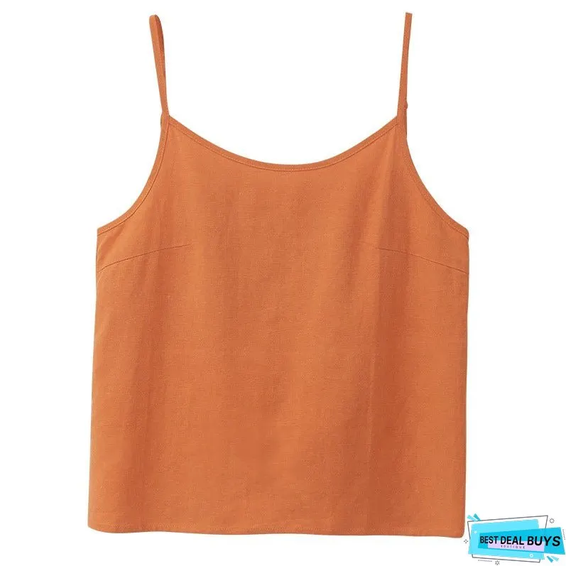 Women's Linen Sleeveless Summer Niche Loose-fitting Inner Tops