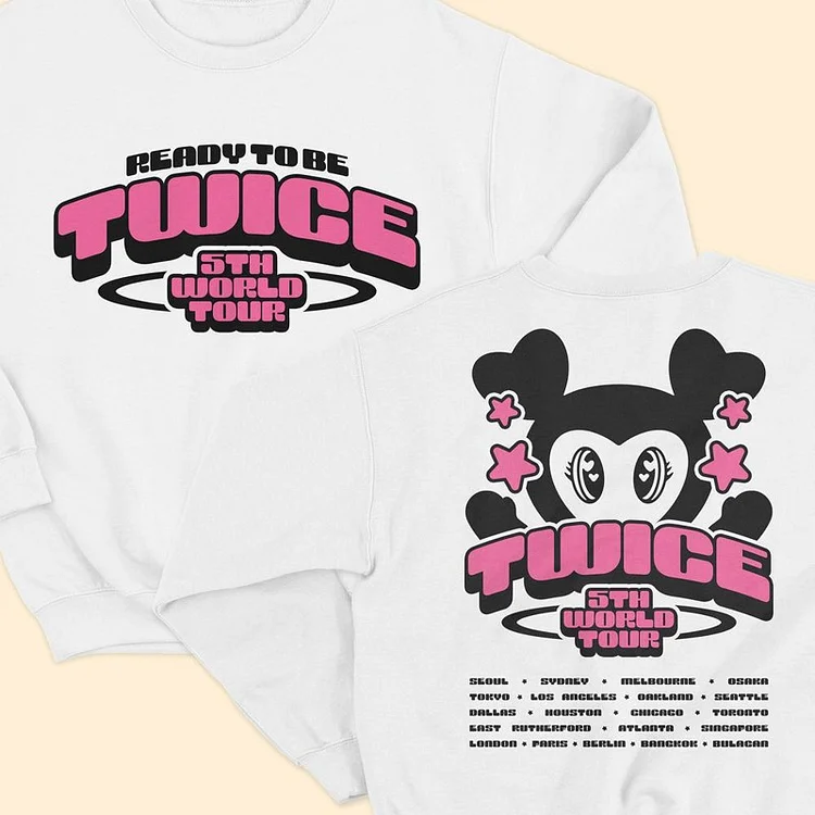 Kpop Twice Logo Shirt, Best Selling Twice Ready To Be Tour Short Sleeve  Crewneck