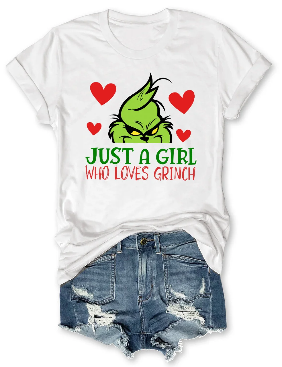 Just A Girl Who Loves Grinch Christmas T-Shirt