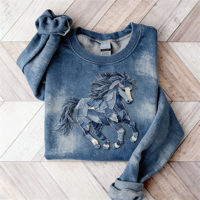 Vintage Horse Denim Art Washed Sweatshirt wearshes