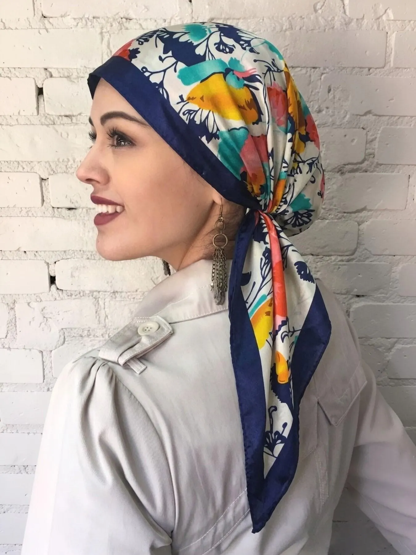 Women's Square Hijab Scarf, Color Block Print Turban, Chemotherapy Sleep Cap, Elastic Head Wrap, Daily Wear, Muslim Accessories Women's Square Hijab Scarf, Color Block Print Turban, Chemotherapy Sleep Cap, Elastic Head Wrap, Daily Wear, Muslim Accessories
