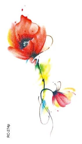 52 Kinds Watercolor Flora Lavender Waterproof Fake Tattoos Temporary Women Arm Chest Ankle Stickers Floral Body Art Tatto Flower