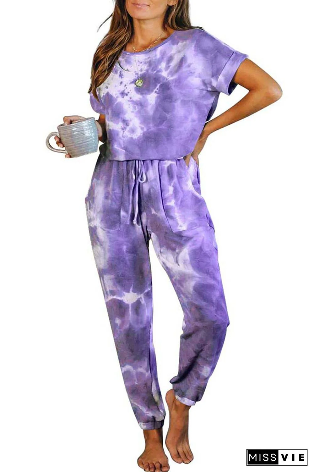 Floral Tie Dye One Piece Jumpsuit