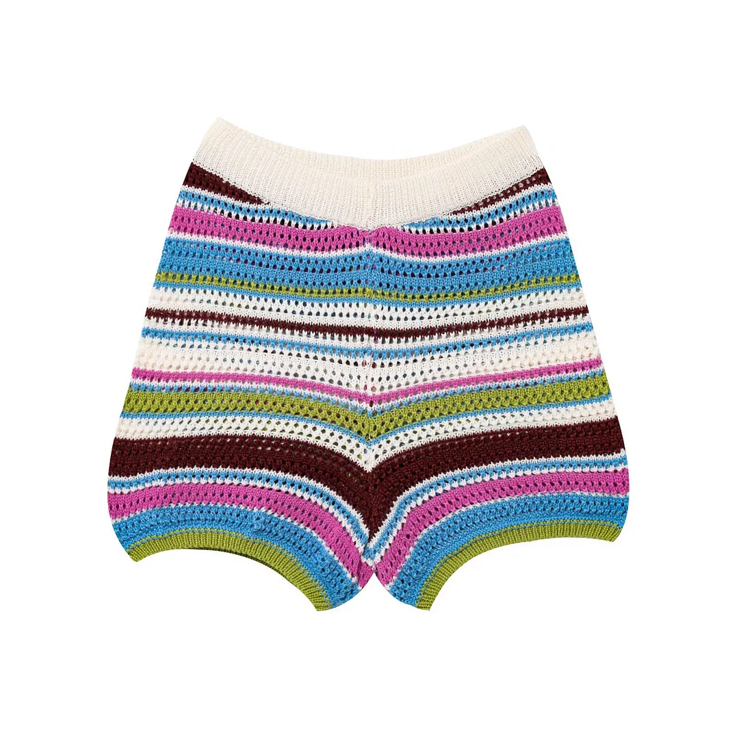 Nigikala Nigikala 2025 New Crochet POLO Shirt Knitted Knitted Blouse Shorts Set B62049