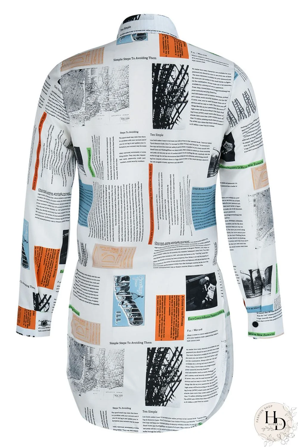 Black Pink Casual Print Patchwork Slit Turndown Collar Tops