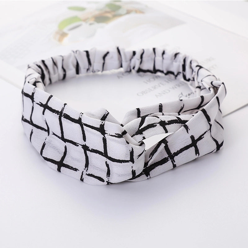 Women’s Lady Polka Dots Flower Cloth Hair Band