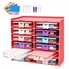 (US Local)12 Grids Diamond Painting Organization Set with Point Drill Trays (Red 1)