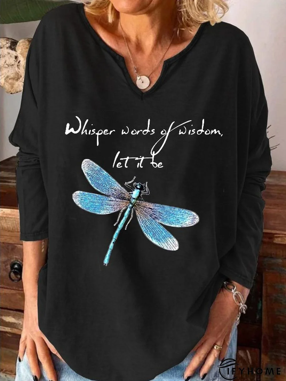 Vacation Jersey Notched Animal Tunic T-Shirt | IFYHOME