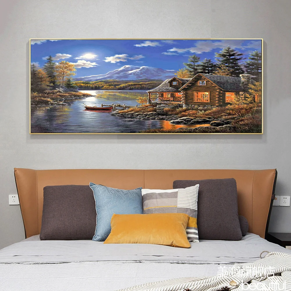 Diamond Painting - Full Round Drill - Riverside Lodge(80*40cm)