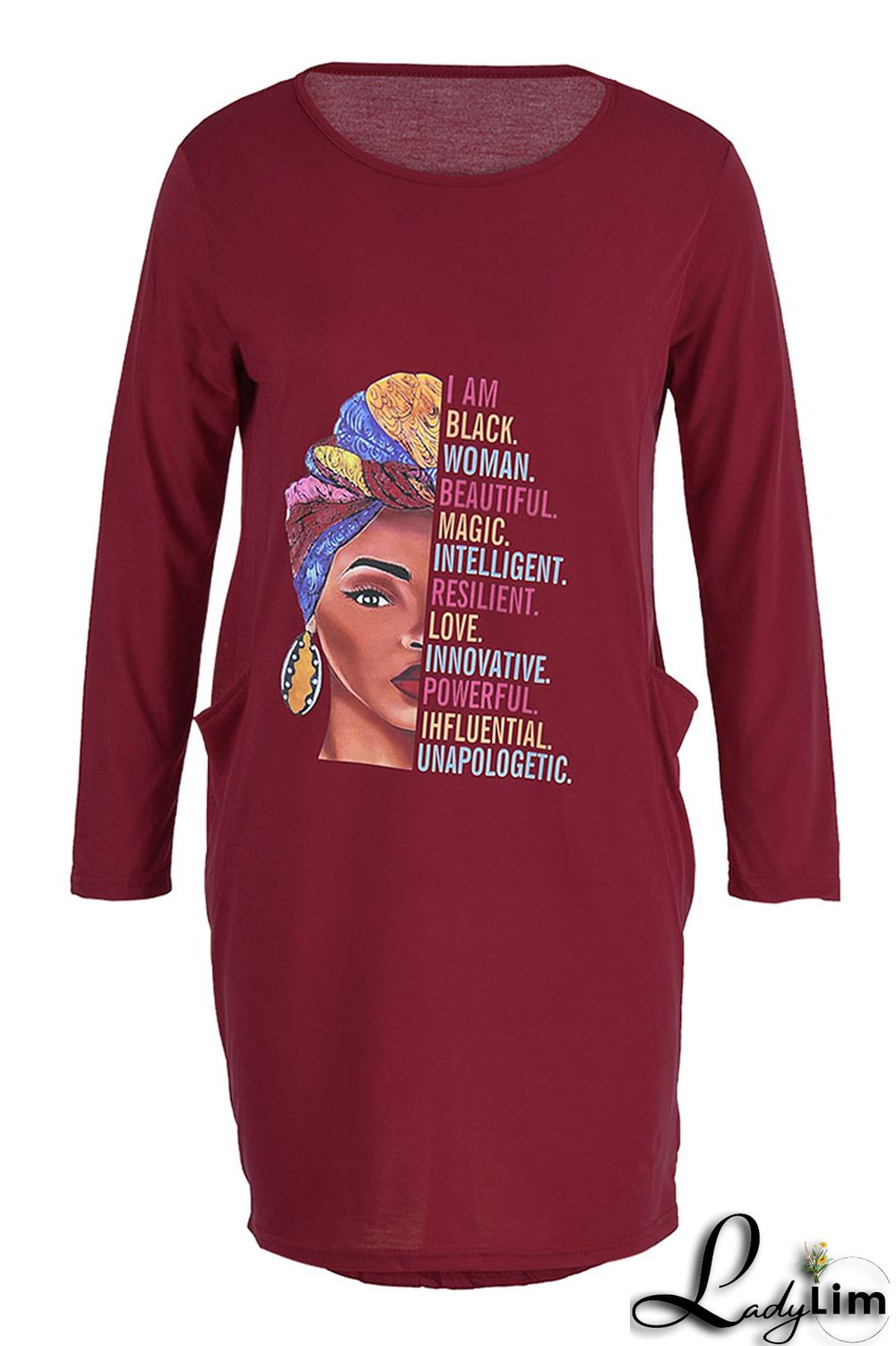 Black Casual Print Patchwork O Neck Long Sleeve Dresses