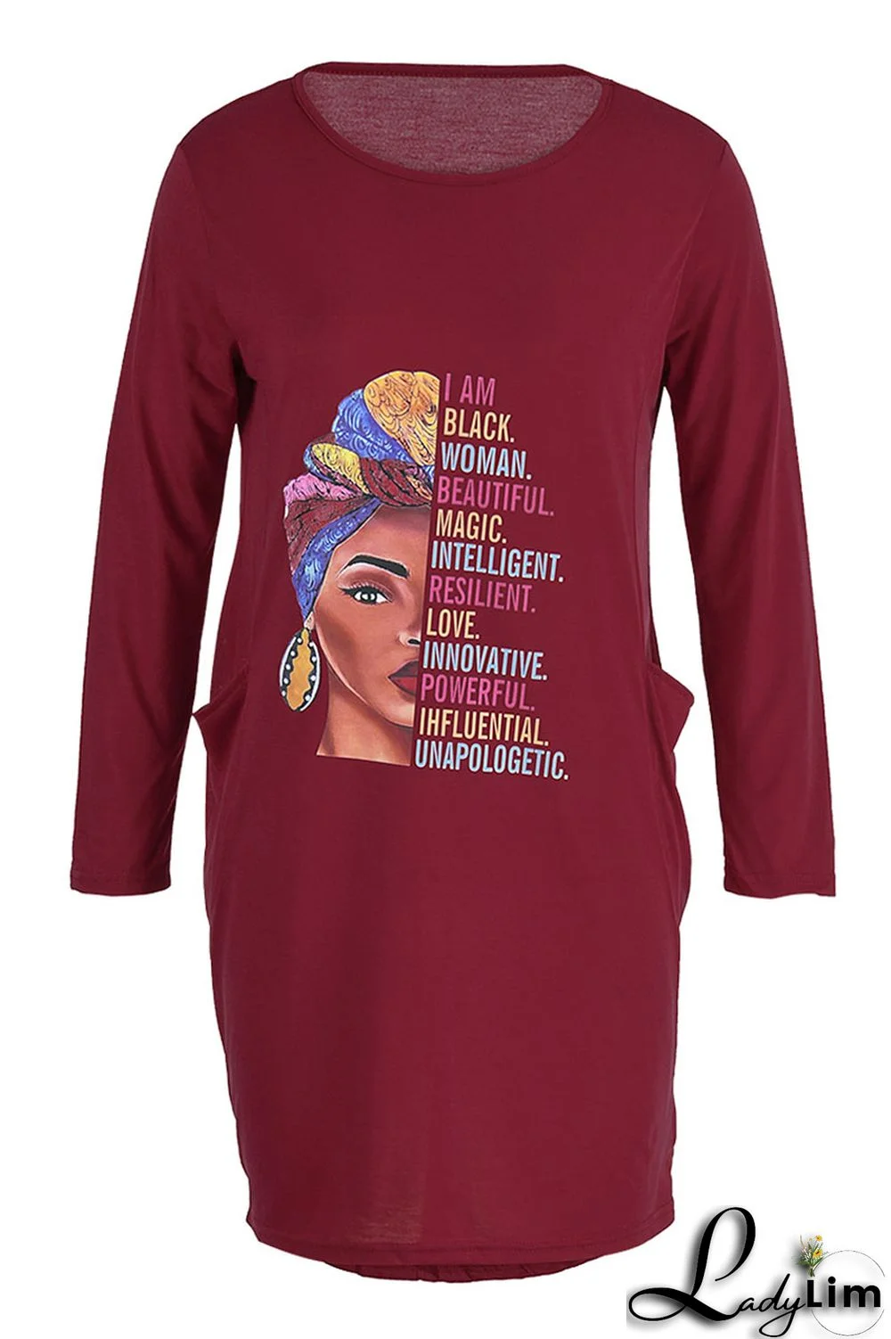 Black Casual Print Patchwork O Neck Long Sleeve Dresses