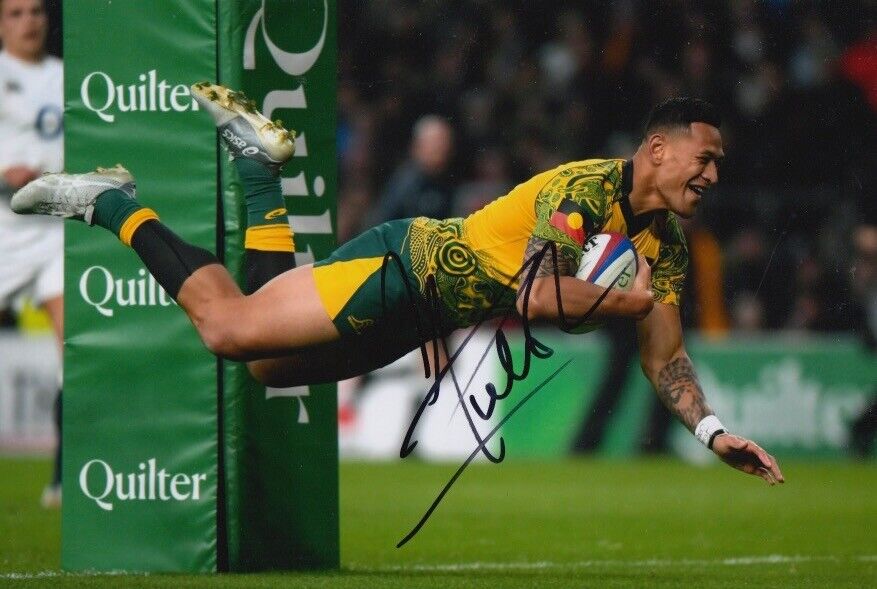 Israel Folau Hand Signed 12x8 Photo Poster painting - Australia - Rugby Autograph 2.