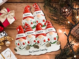 Duckbe Custom Dwarf Family Ornaments for Xmas Tree, Christmas Hanging Pendant Ornament Decorations