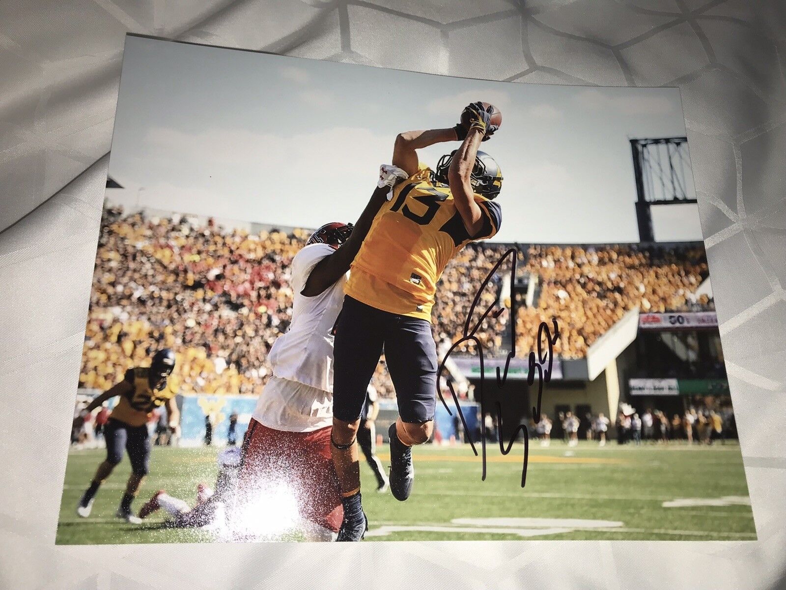 David Sills West Virginia Mountaineers signed autographed 8x10 football Photo Poster painting B