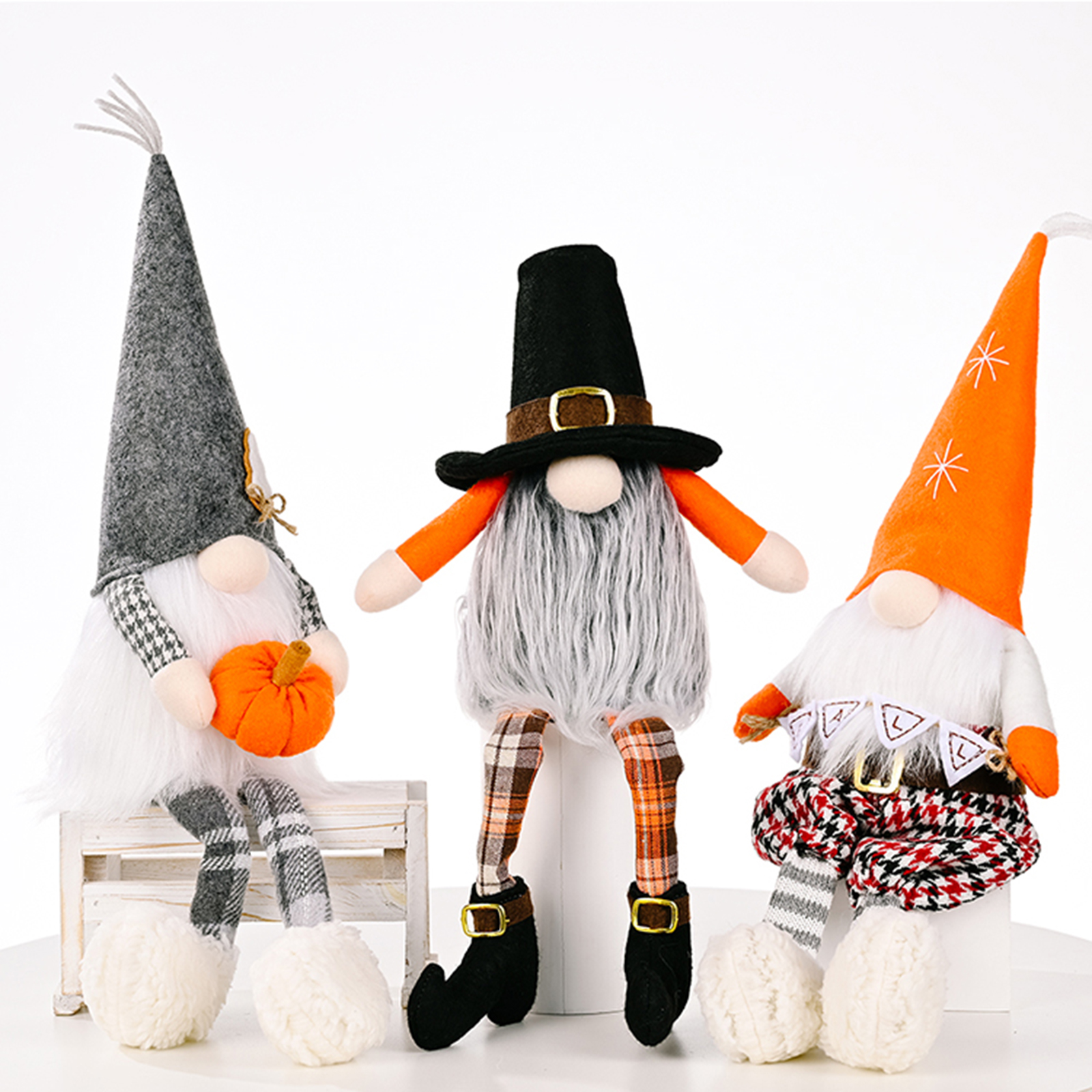 

Swedish Gnome Chirstmas Handmade Plush Tomte Toy Dangle Long Leg Sitters, 501 Original