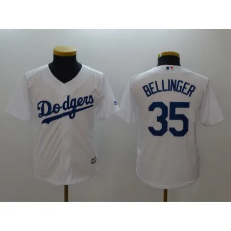 Youth Los Angeles Dodgers #35 Cody Bellinger White Cool Base Stitched MLB Jersey J751