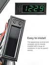 3 in 1 Car Temperature Clock LED Display Electronic Clock Voltmeter Luminous 12V