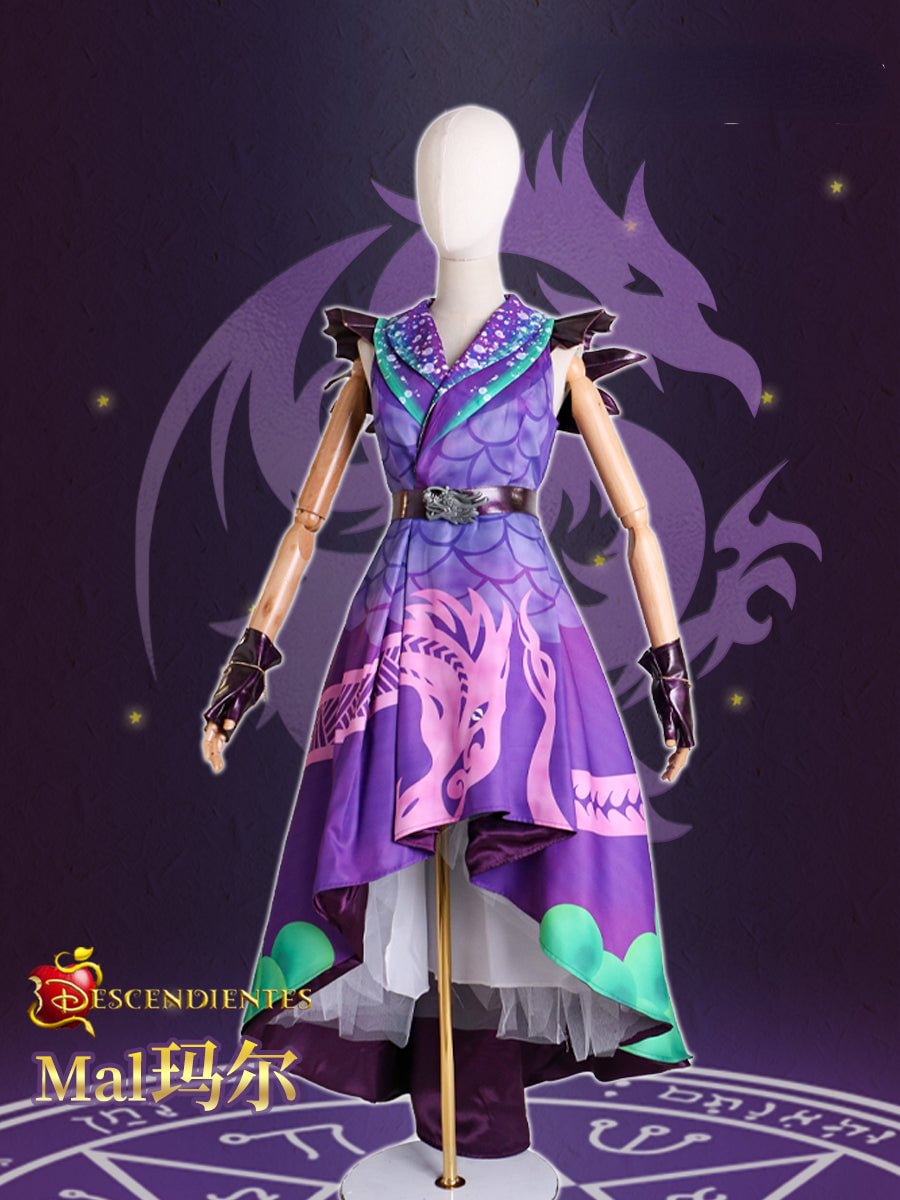 Descendants 3 Mal Purple Dress Cosplay Costume
