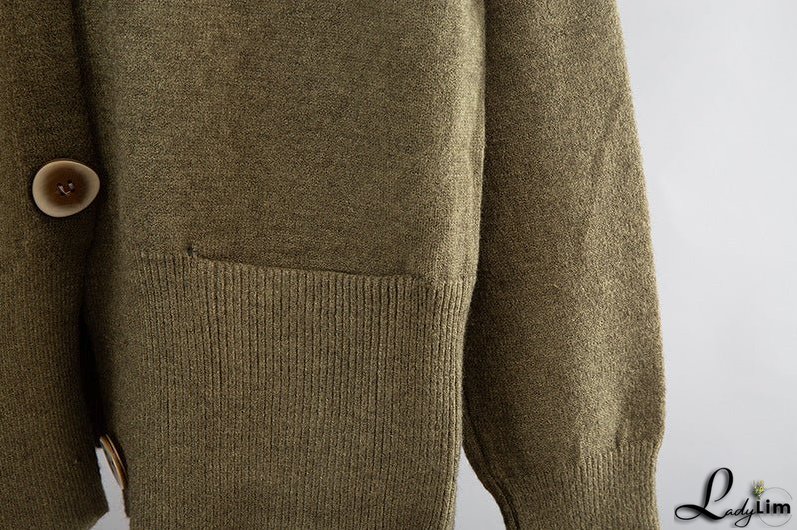 Wide-Leg Pants Suit with V-Neck Cardigan Sweater