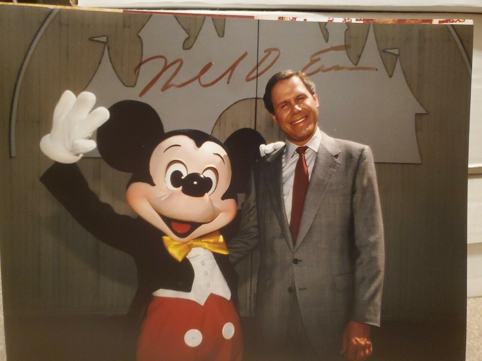 MICHAEL EISNER signed 8x10 Photo Poster painting w/MICKEY MOUSE Autographed DISNEY