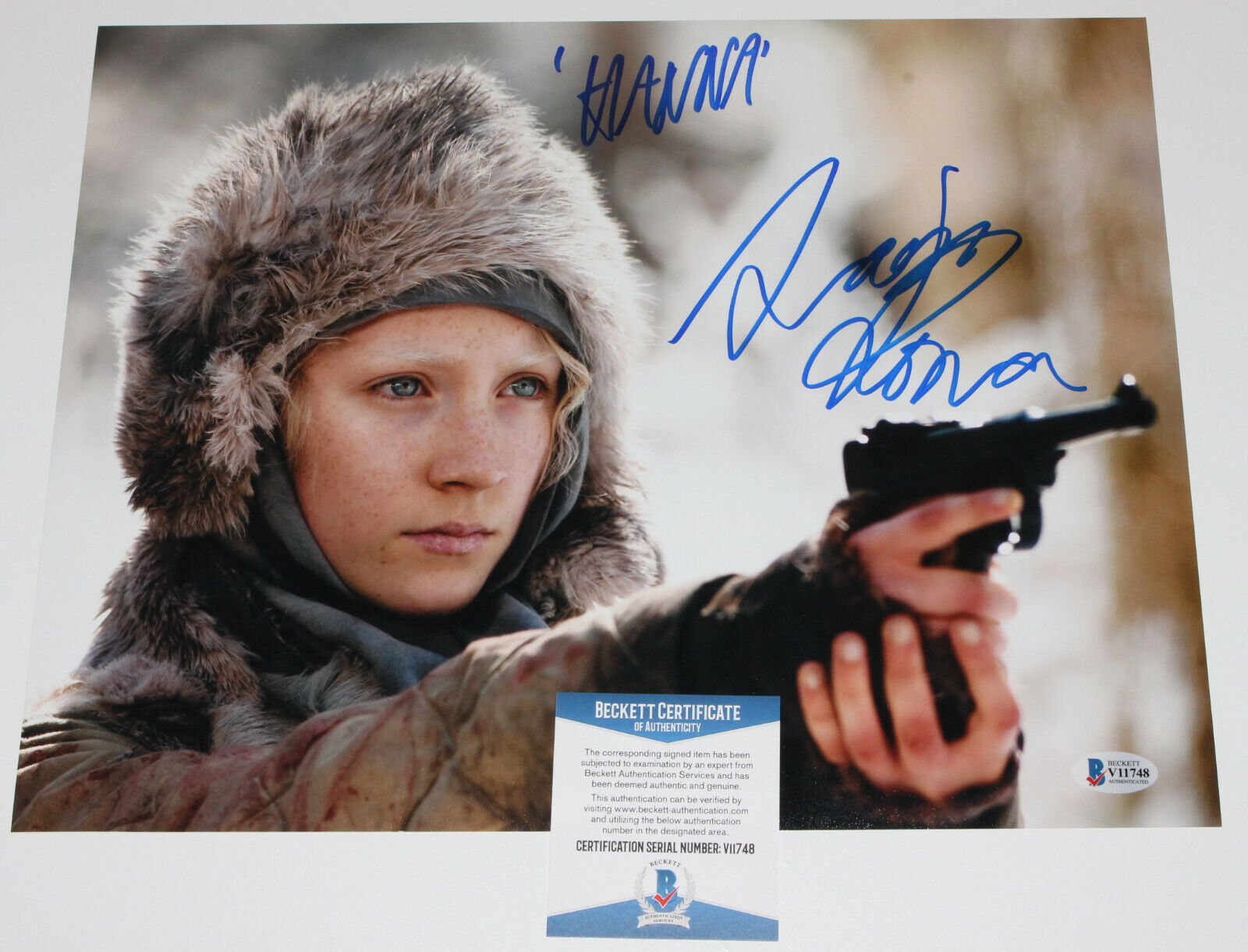 SAOIRSE RONAN SIGNED AUTHENTIC 'HANNA' 11X14 MOVIE Photo Poster painting ACTRESS BECKETT COA BAS