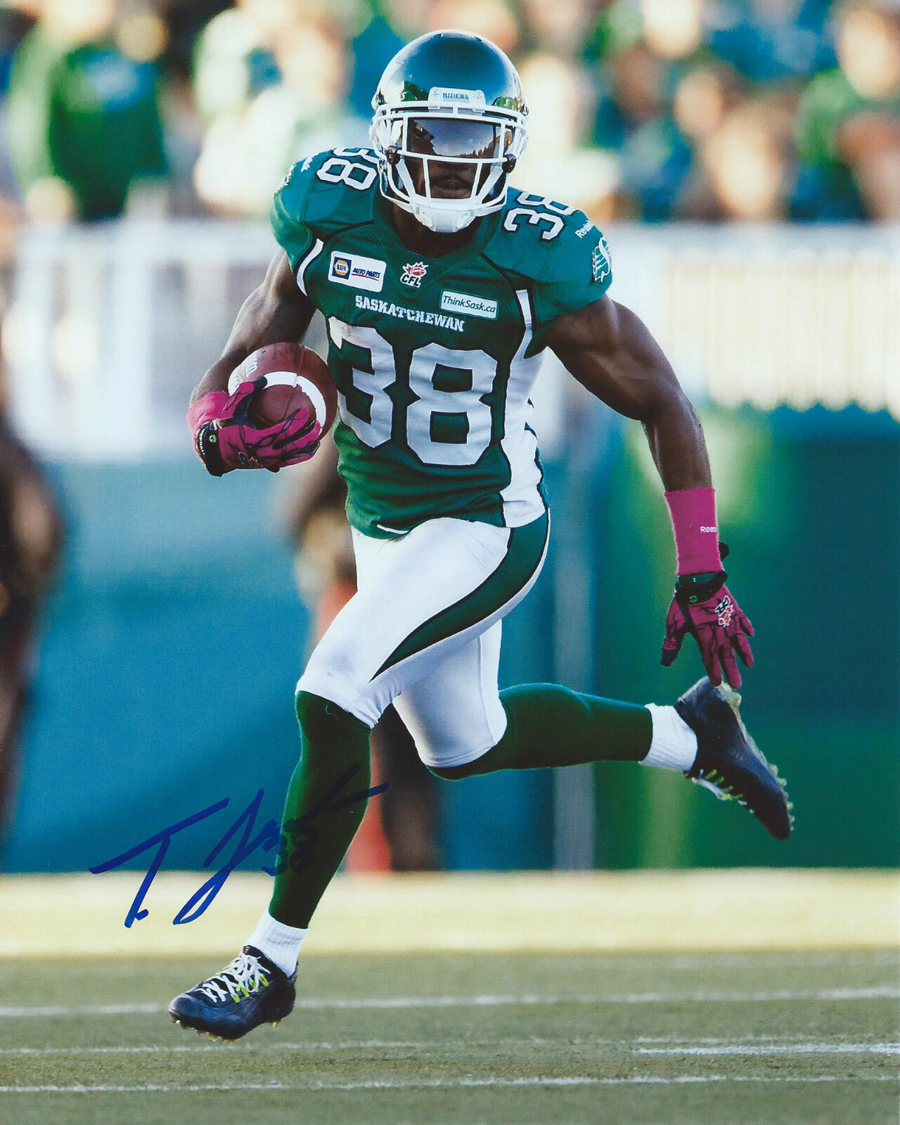 Tristan Jackson Signed 8x10 Photo Poster painting Saskatchewan Roughriders Autographed COA B