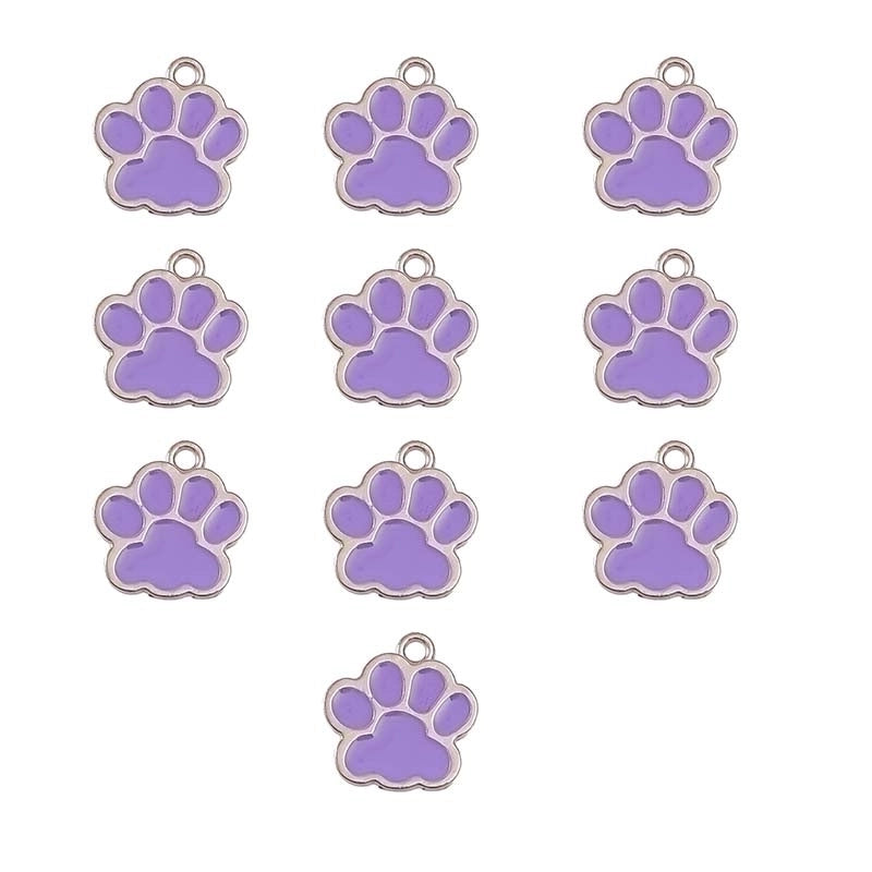 10 PCS/Package 16.1*17.3mm Aluminum-Magnesium Alloy White Footprint Jewelry Accessories Pendant