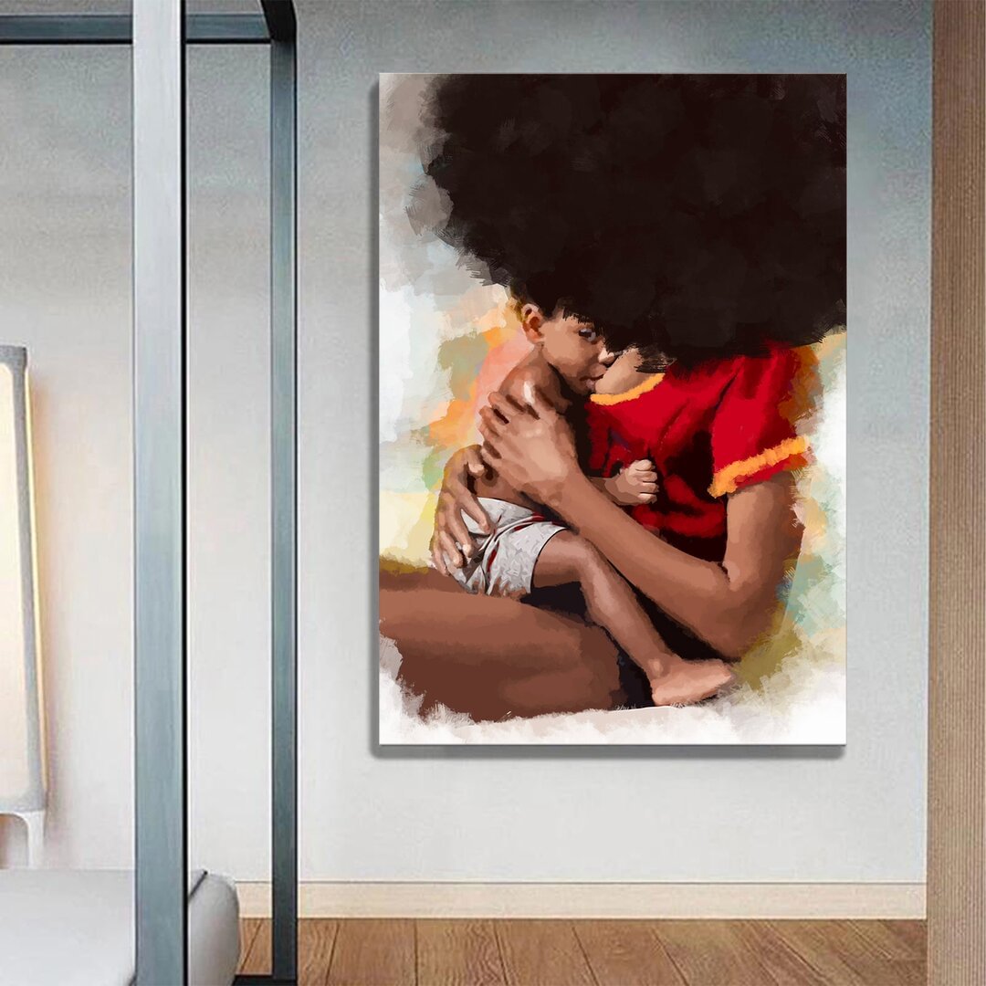 AFRICAN AMERICAN Mother and Child Canvas Wall Art