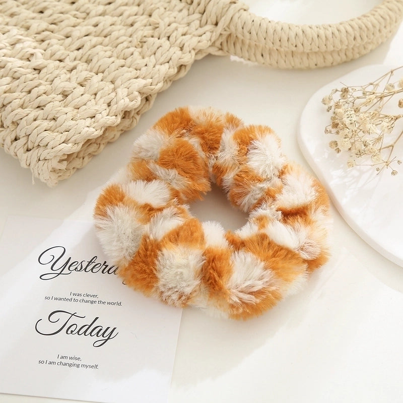 Cute Sweet Color Block Cloth Rib-knit Hair Tie