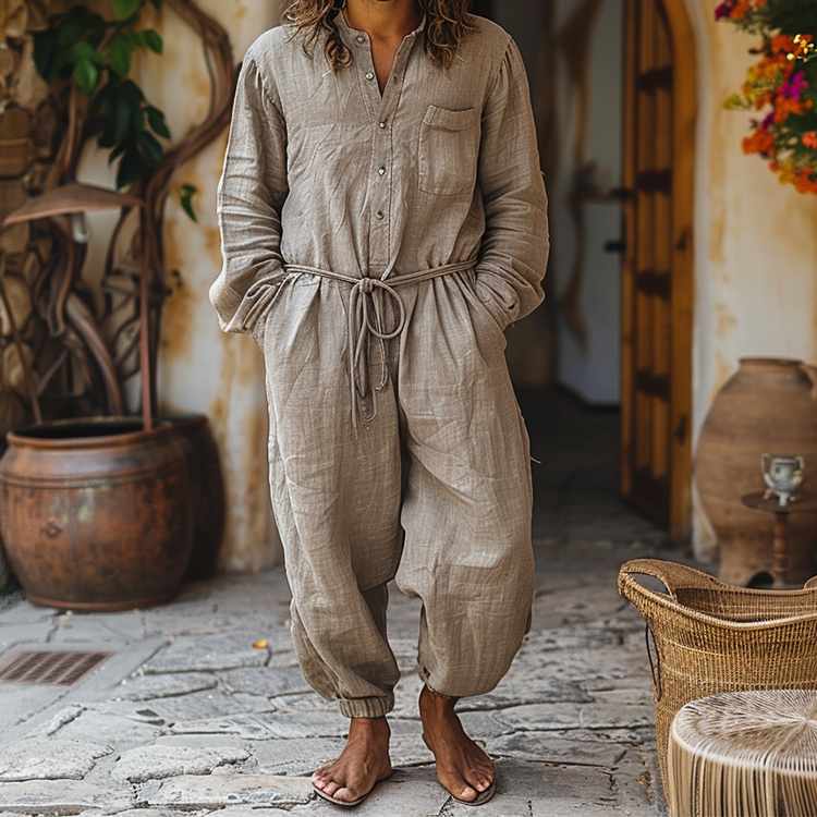 Linen Casual Jumpsuit-inspireuse