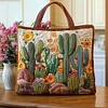 Cactus Summer Days Quilted Tote  Bag🔥All items are shipped in a default size of 15x14 inches.