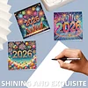 6PCS Diamond Painting New Year Greeting Cards Postcards with Envelopes