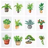 12 pi&egrave;ces de plante en pot - 1 kit de peinture en diamant carr&eacute; &agrave; perceuse DIY 5D pour adultes d&eacute;butants d&eacute;coration int&eacute;rieure peintures diamants art 5,91x7,09 in