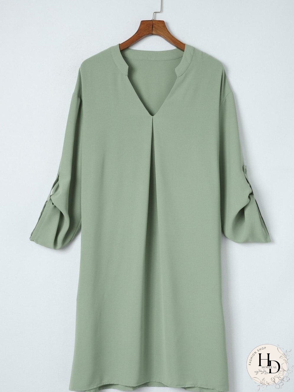 Solid Color V Neck Shirt for Women