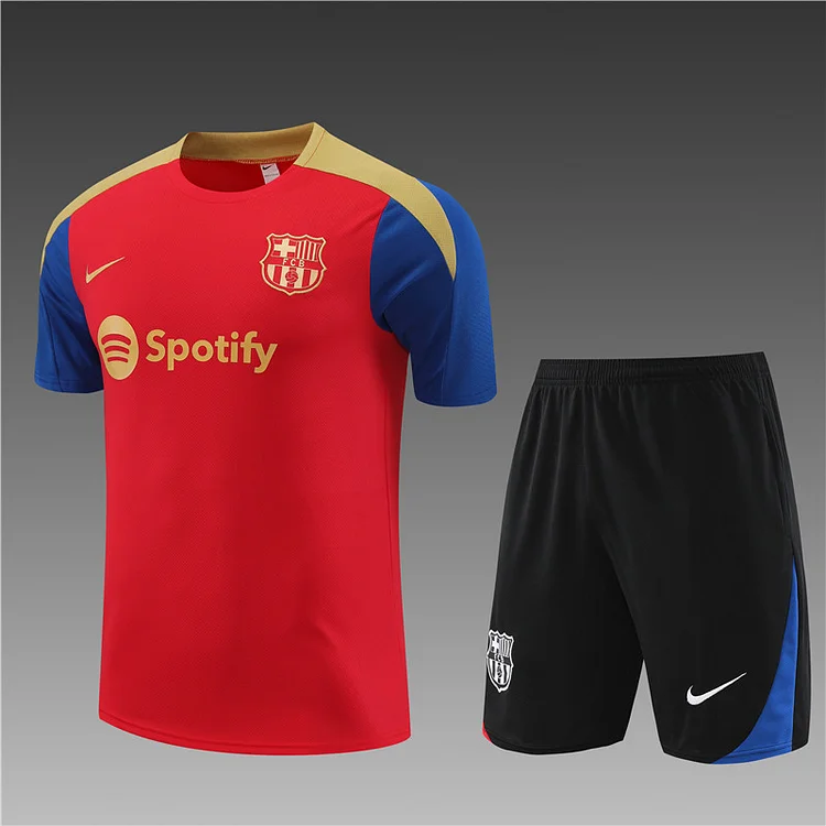 2024-25 Barcelona red short-sleeved training jersey