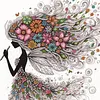 Diamond Painting-DIY Crystal Rhinestone Floral Hair Flute Girl