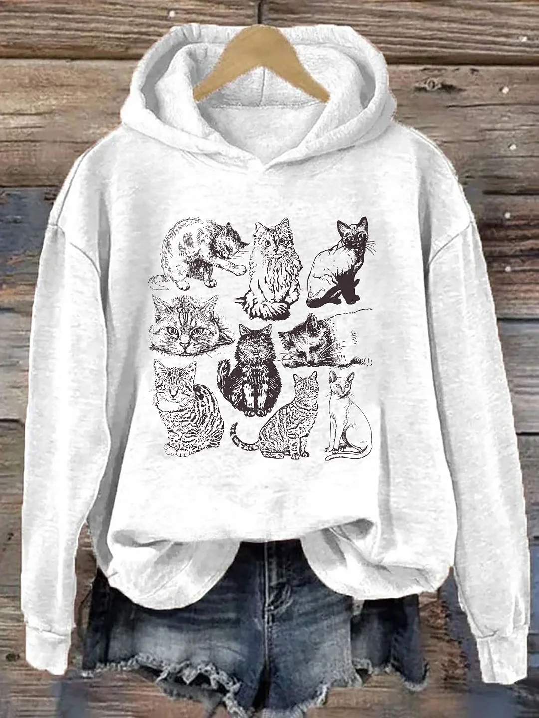 Cats 90s Vintage Hoodie