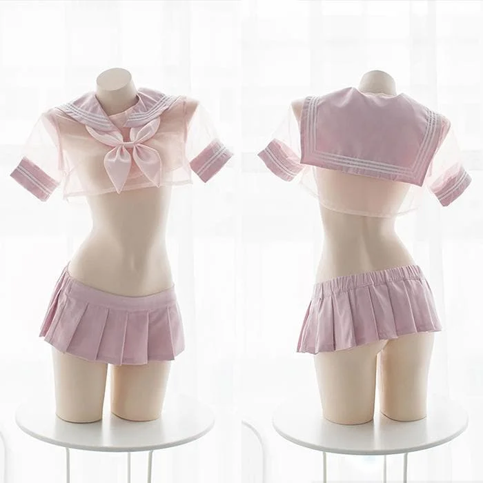 [High Quality] Pink Transparent Sailor Uniform Set SP1812419