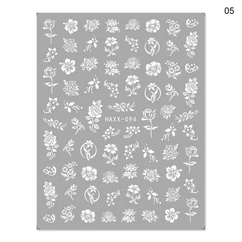 Butterfly Geometric Design 3D Nail Sticker Fruit Transfer Decals Adhensive Slider Wraps Decoration Nail Art DIY Accessories