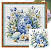 (Multi-Style) Blue And White Porcelain-11CT Stamped Cross Stitch 40*40cm/15.75*15.75in