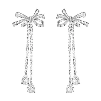 Diamond bow earrings