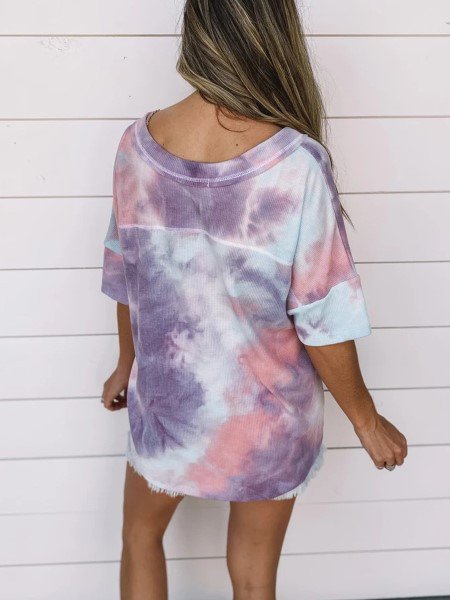 V Neck Cotton-Blend Casual Shirts & Tops
