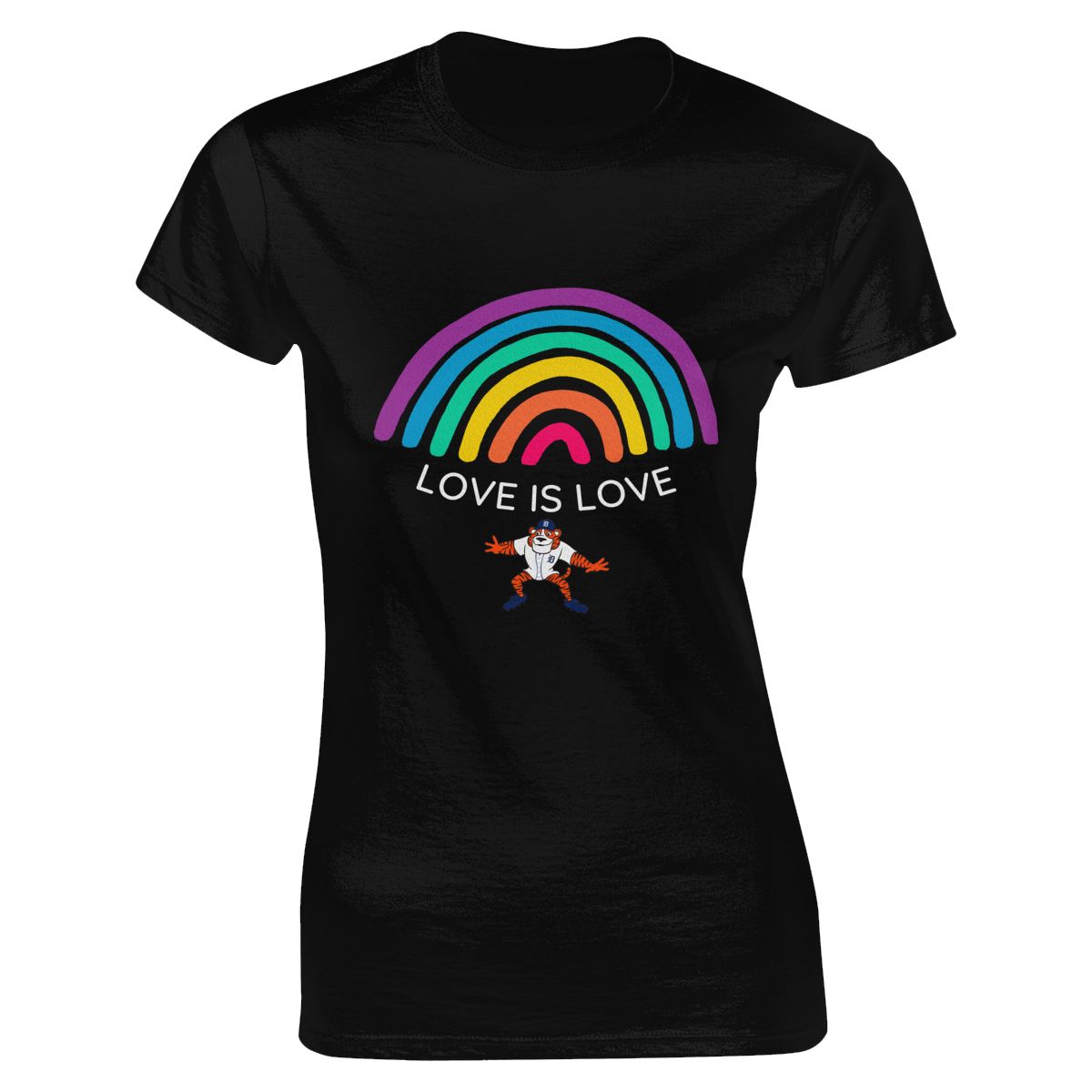 Detroit Tigers Love is Love Pride Rainbow Women's Short-Sleeve Cotton Tee
