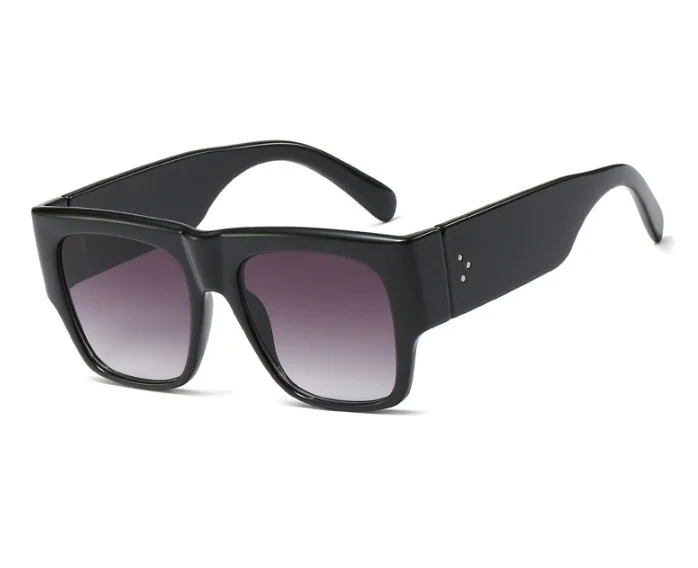 48081 Oversized Square Sunglasses Rivet Women Shades UV400 Vintage Glasses