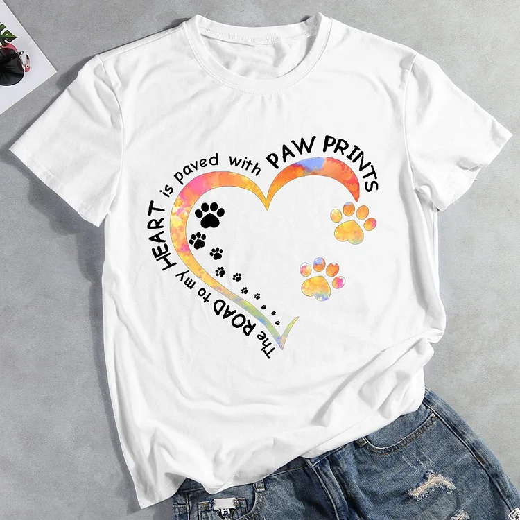 Dog Paw Heart T-Shirt-012971