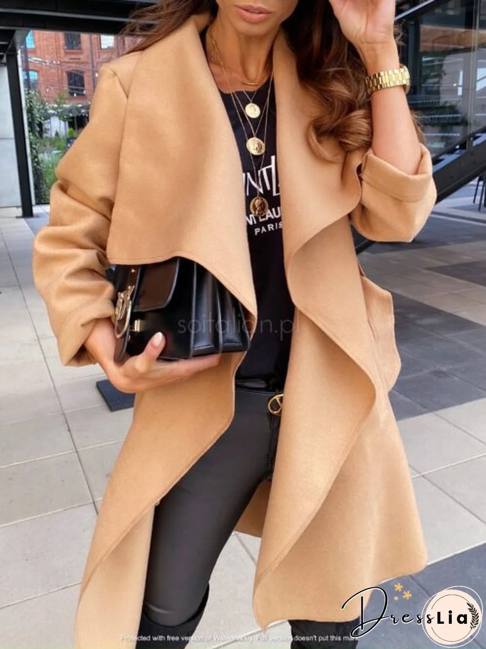 Open Front Long Sleeve Outerwear Cardigan Coat