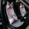 Stylish Grey Pink Bowknot Car Pillow Cushion Anti-slip Car Seat Cover