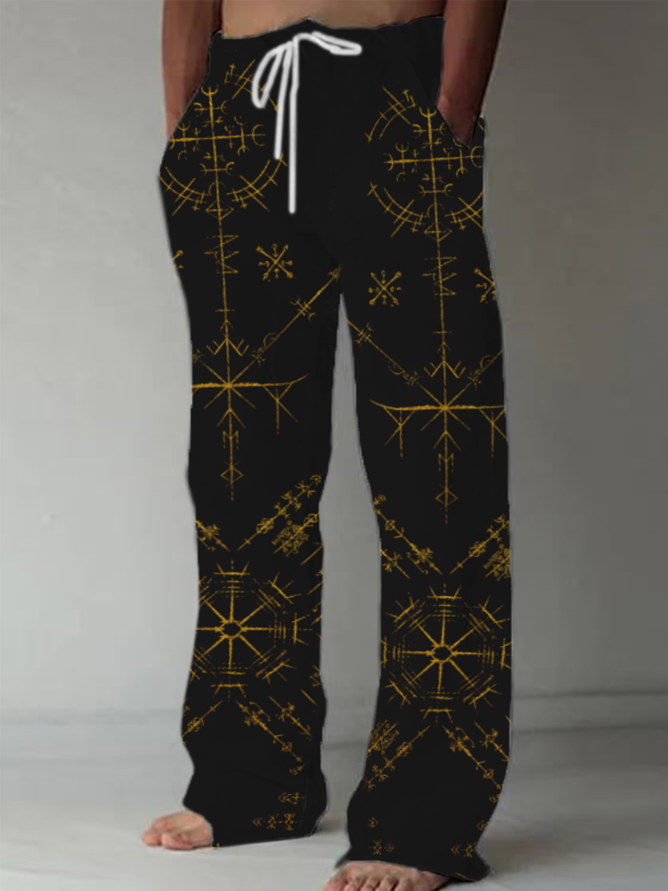 Men's Viking Compass Vegvisir Graphic Casual Pants